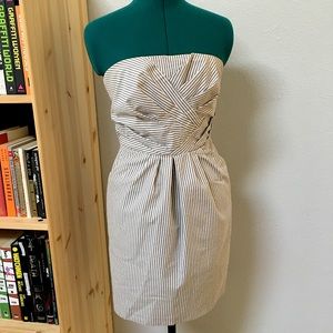 French Connection Pleated Strapless Mini Dress 8